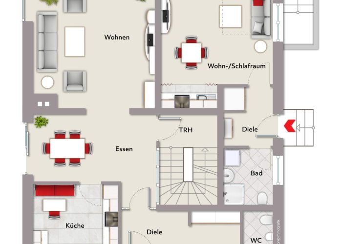 Großzügiges Einfamilienhaus mit Einliegerwohnung in Hillegossen