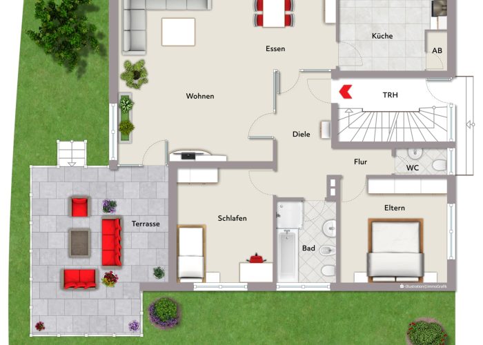 Schönes Einfamilienhaus mit Einliegerwohnung im Herzen von Quelle