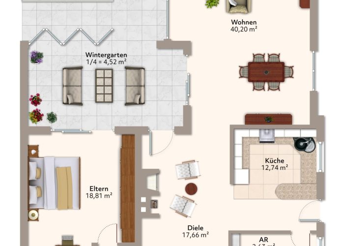 Architektenhaus im Bungalowstil in Sennestadt