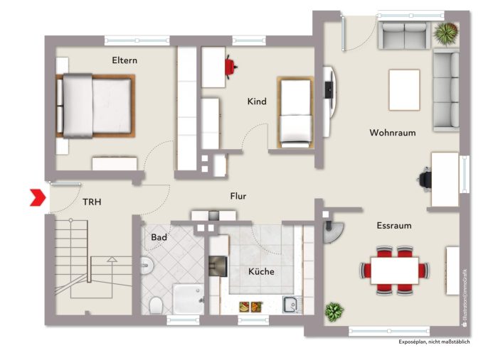 Großartiges Zweifamilienhaus mit schönem Garten, Balkon und Terrasse in Brake