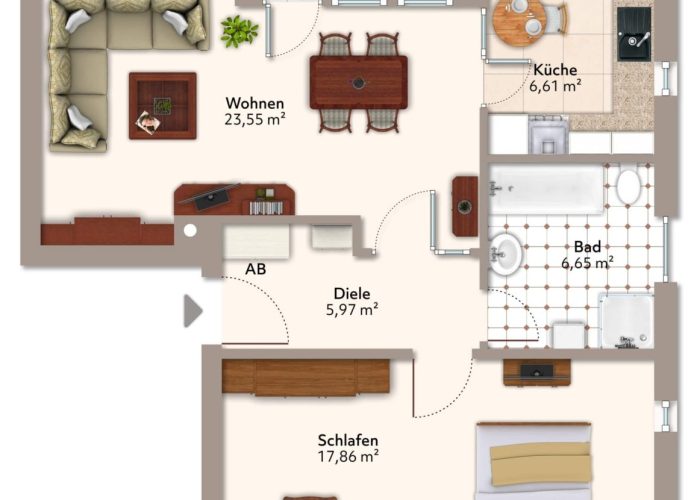 Gepflegte 2-Zimmer Eigentumswohnung in Steinhagen