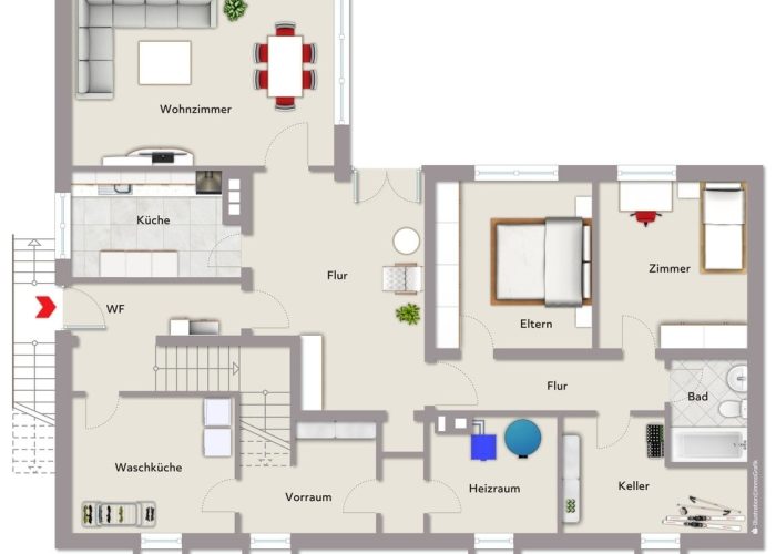 Bungalow mit Einliegerwohnung in Brake