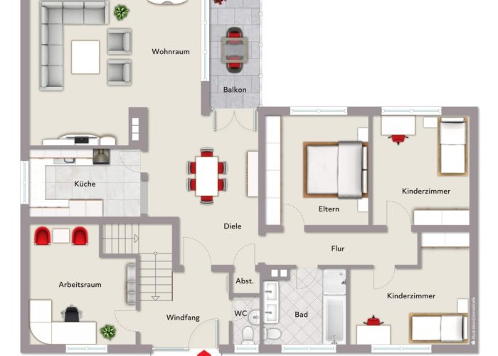 Bungalow mit Einliegerwohnung in Brake