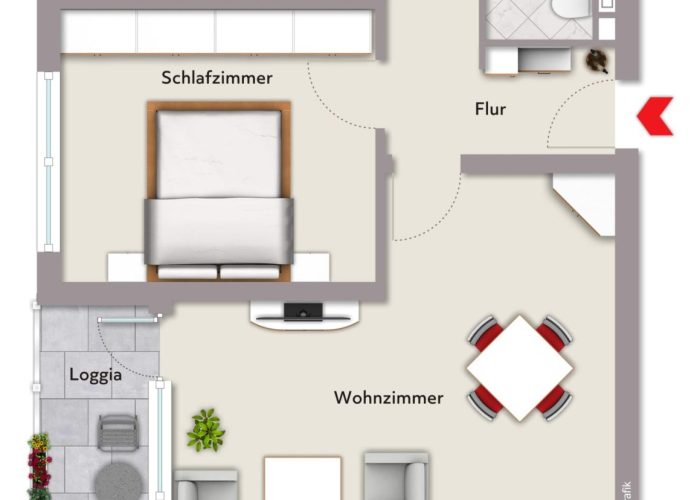 Gut geschnittene Eigentumswohnung mit Loggia und Stellplatz in Bad Salzuflen