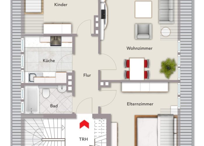 Mehrfamilienhaus mit 3 Wohneinheiten, Garten und 2 Garagen