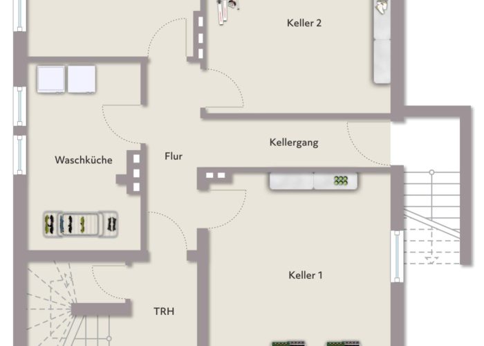 Mehrfamilienhaus mit 3 Wohneinheiten, Garten und 2 Garagen