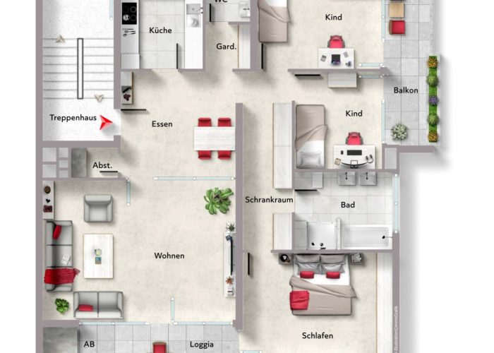 Erdgeschosswohnung mit eigenem Garten in Brake